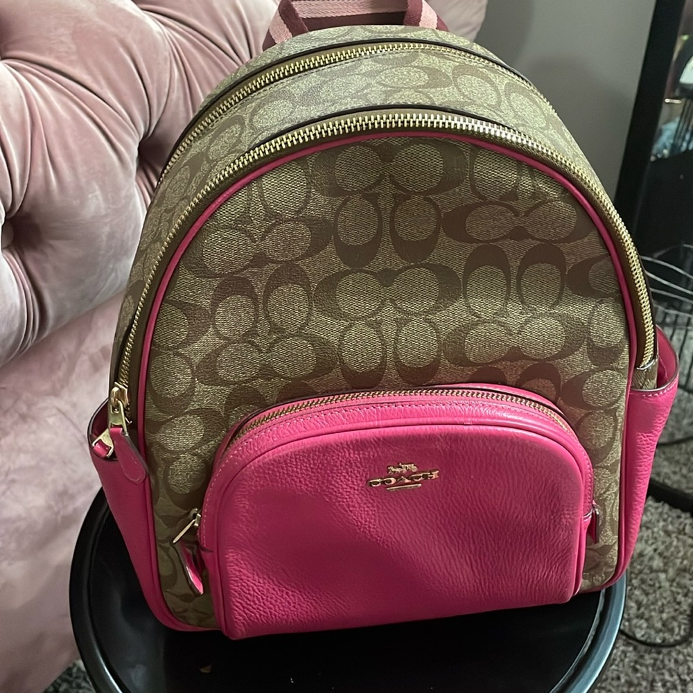 Coach Brown and Pink Backpack